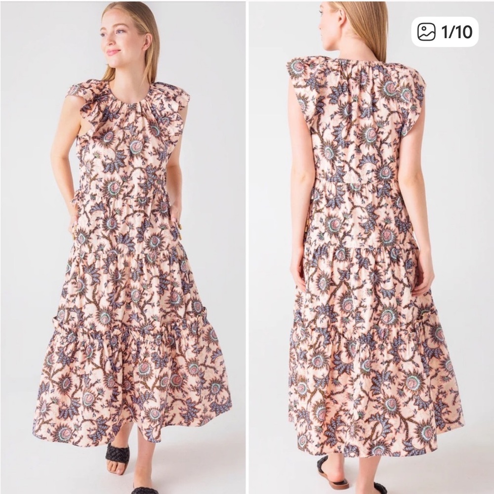 A.L.C. Augustine Cotton Midi Dress Size 10 - Picture 2 of 9